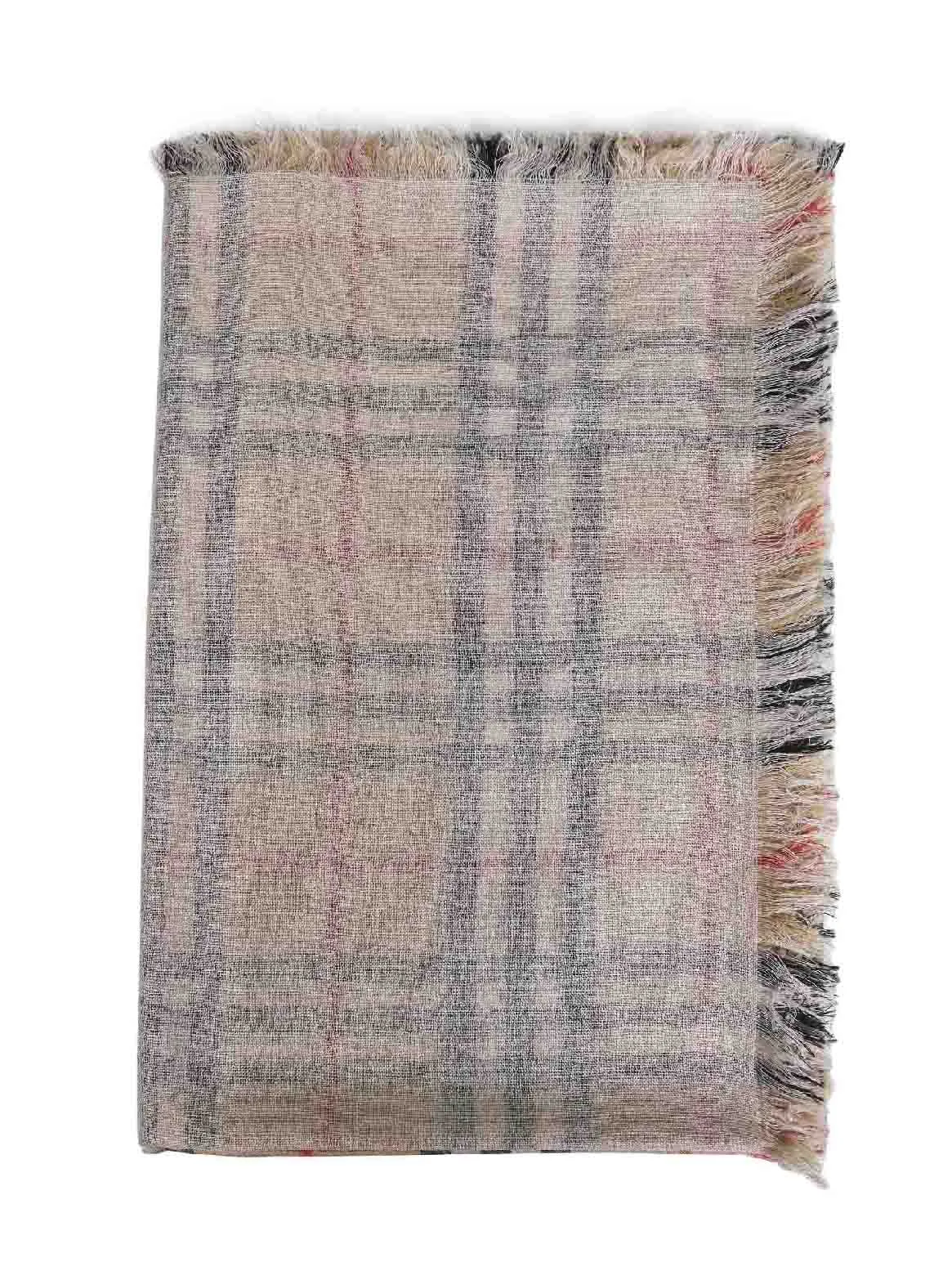 Burberry Women Archive Beige Check Silk And Wool Scarf - 1
