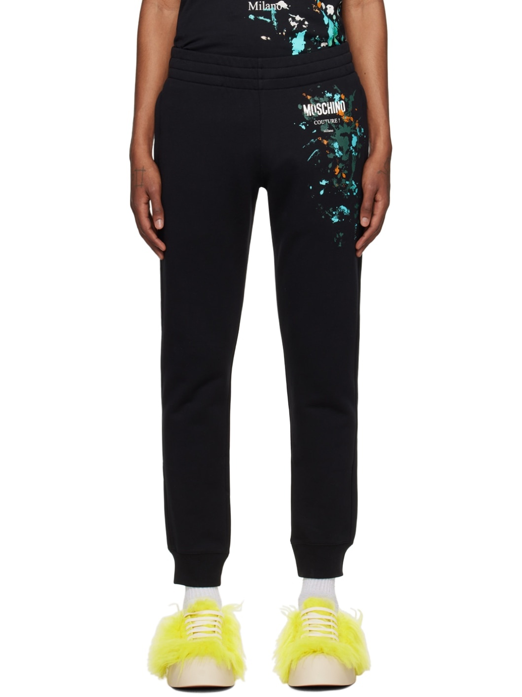 Black Drawstring Sweatpants - 1