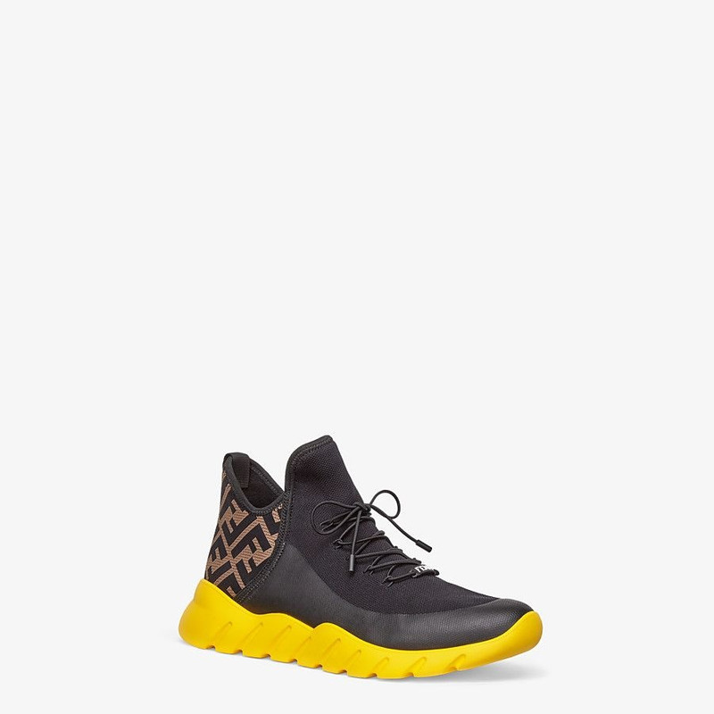 FENDI Black tech mesh high-tops outlook