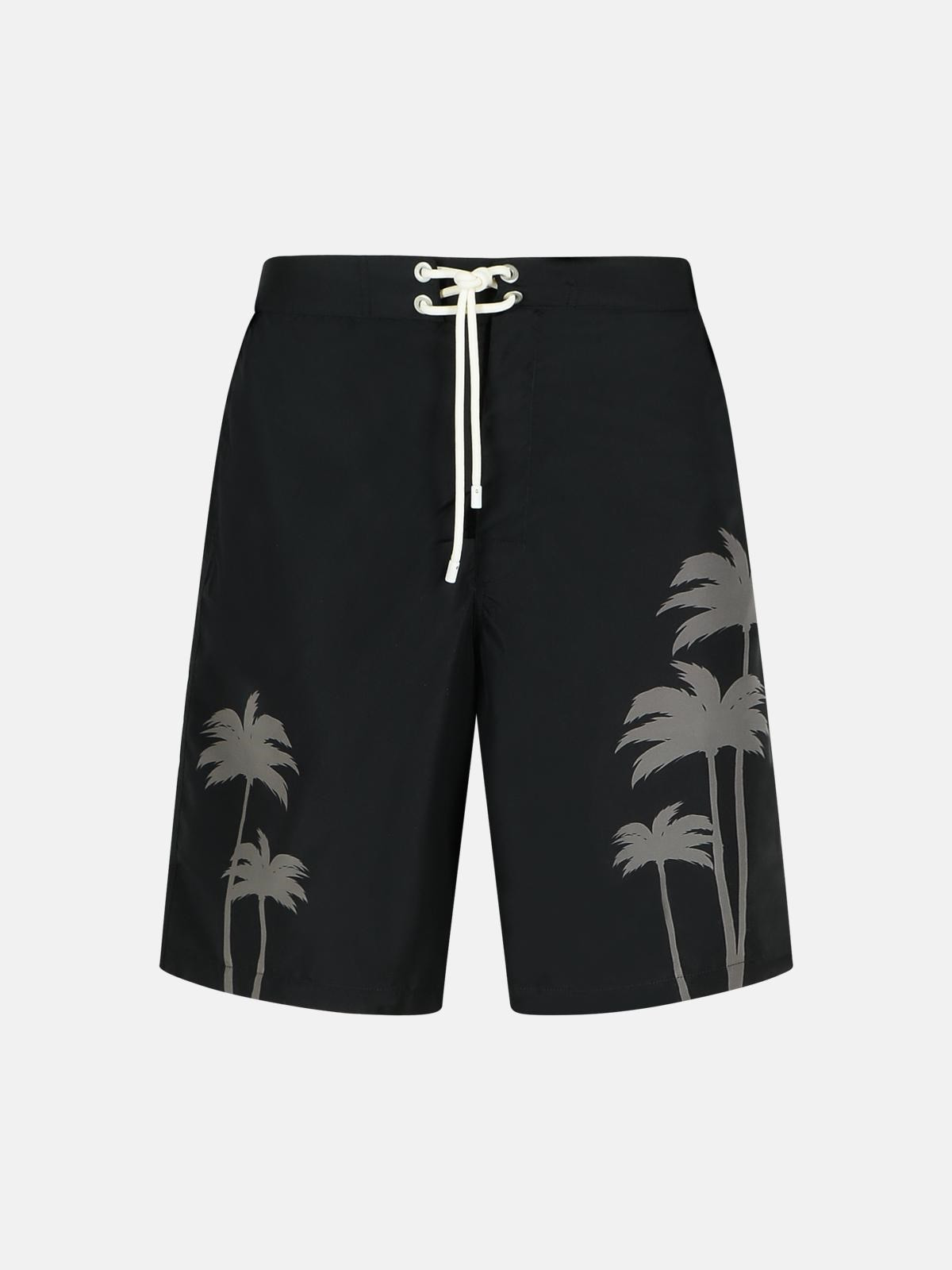 'PALMS' BLACK POLYESTER SWIMSUIT - 1