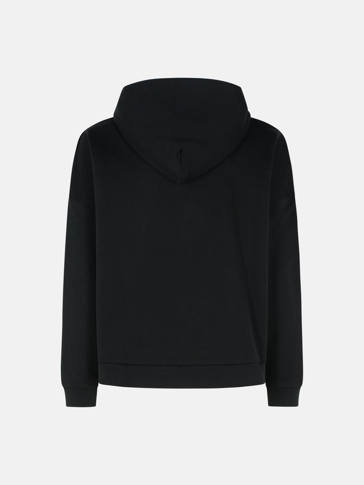 'CRYSTAL' BLACK COTTON SWEATSHIRT - 3