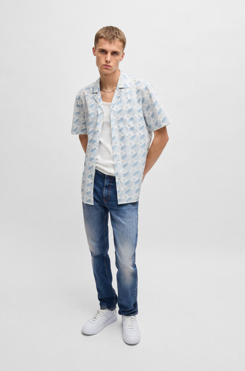 HUGO SLIM-FIT JEANS IN DARK-BLUE COMFORT-STRETCH DENIM outlook
