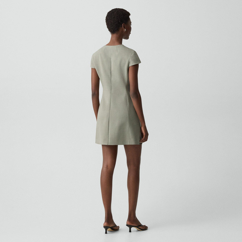 Theory Zip Mini Dress in Wool Gabardine outlook