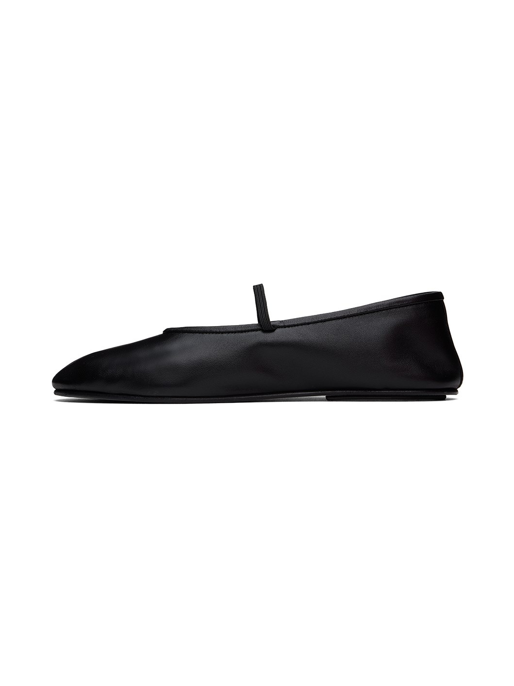 Black Elastic Ballerina Flats - 3