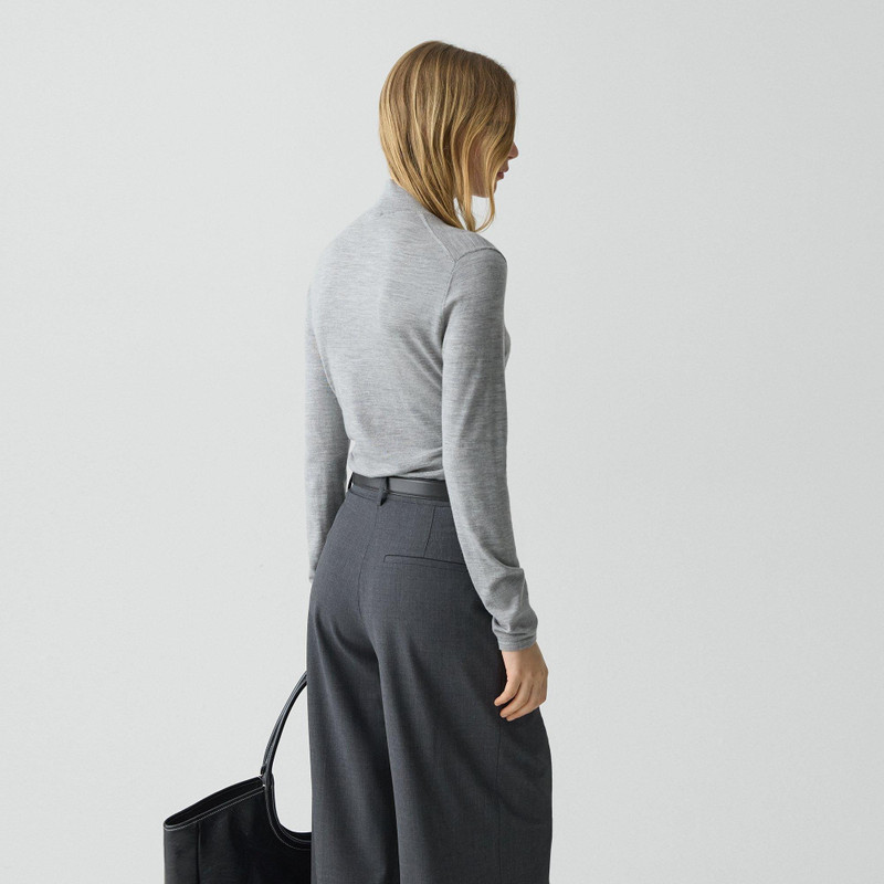 Shirred Henley Sweater in Regal Wool 4