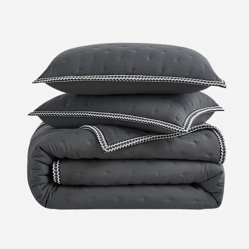 Devon UGG®braid TOB Set T/TXL Microfiber Bedding in Ink - 1