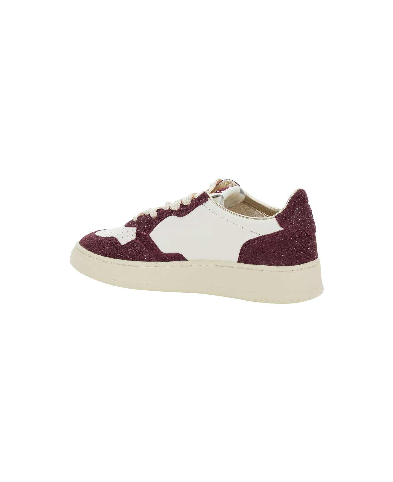 'medalist' Bordeaux Low Top Sneakers With Logo Detail In Leather And Suede Woman - 3