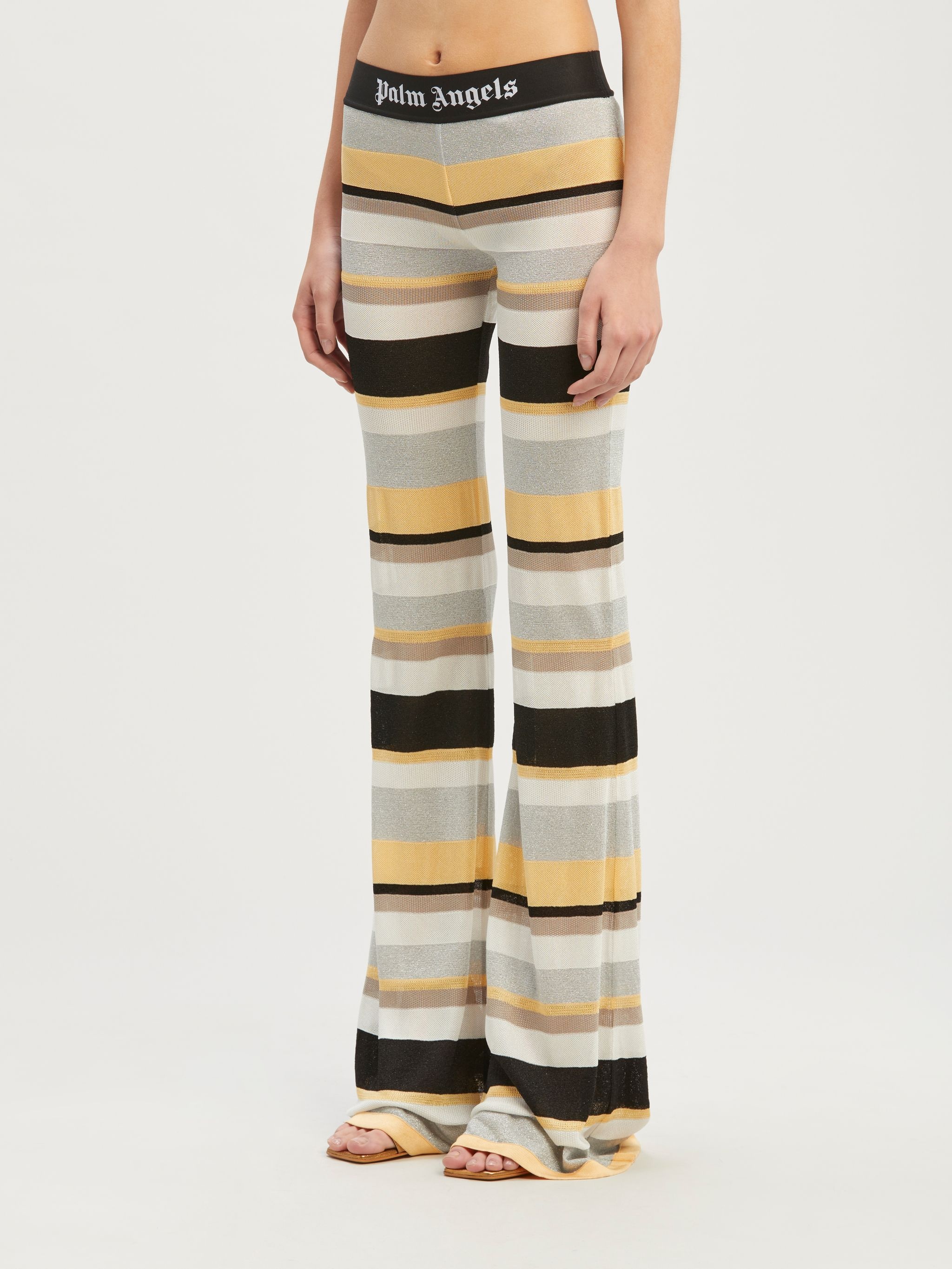 Striped Lurex Knit Logo Pants - 4
