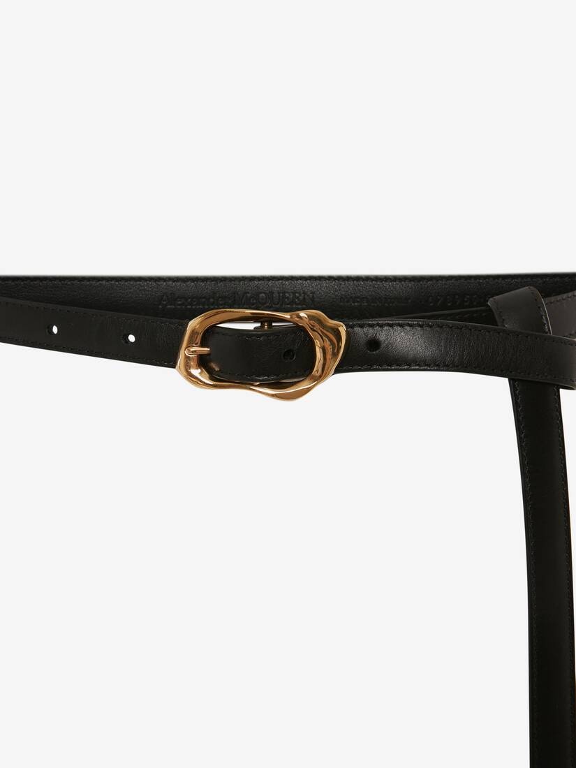 Long Thin Molten Belt in Black - 2