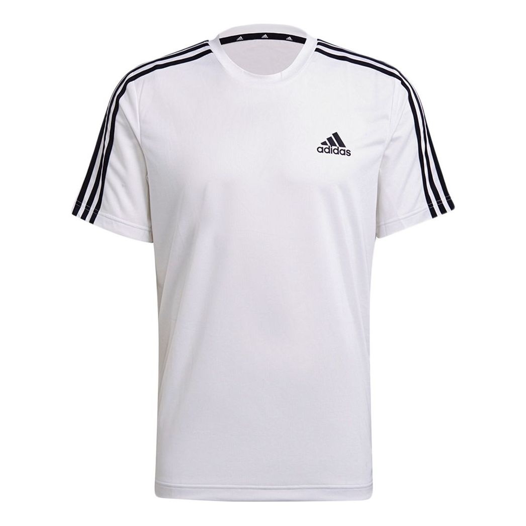 adidas Aeroready Sports Triple Stripes Short Sleeve Men's White GM2156 - 1