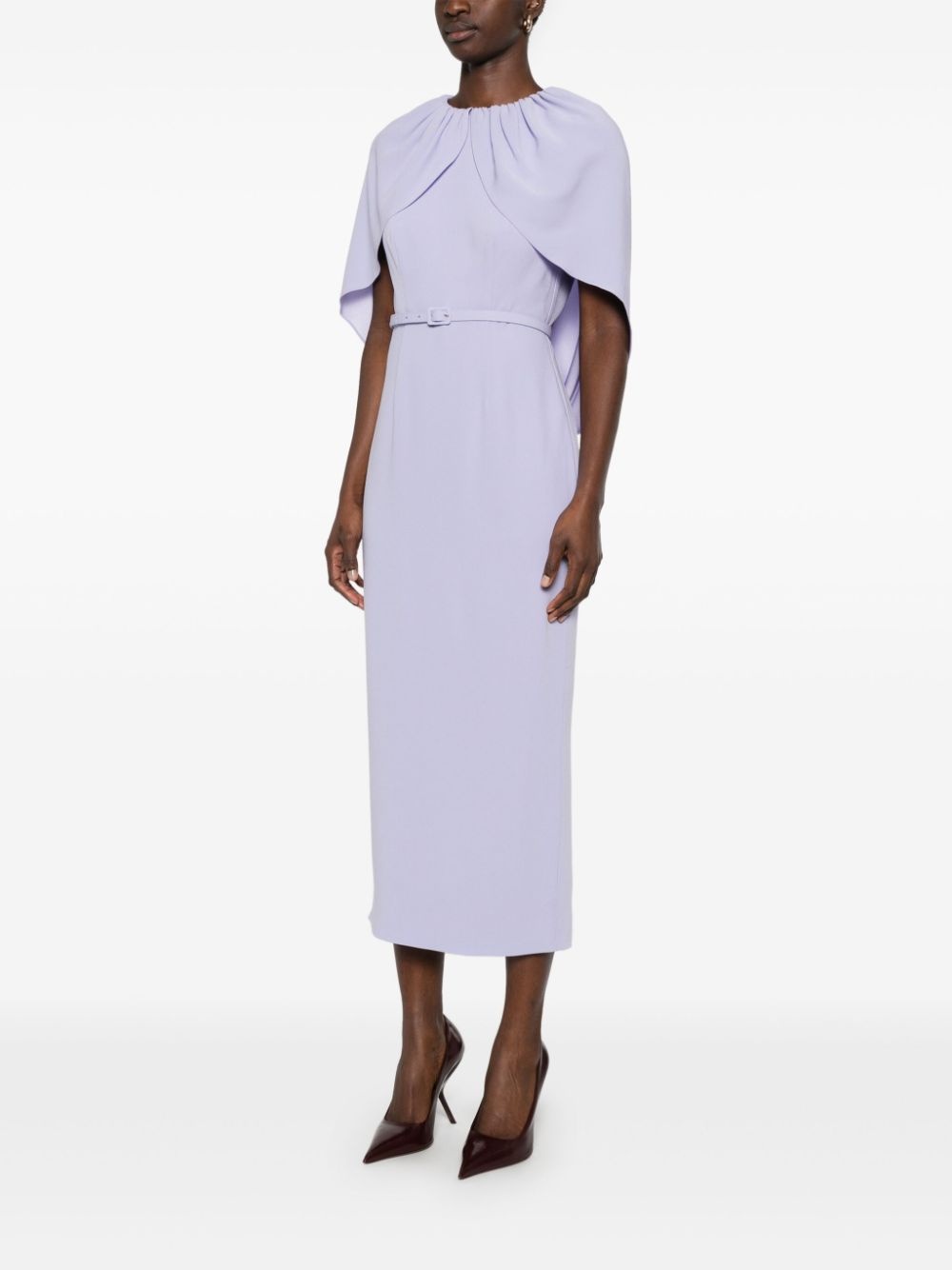 cape crepe midi dress - 3