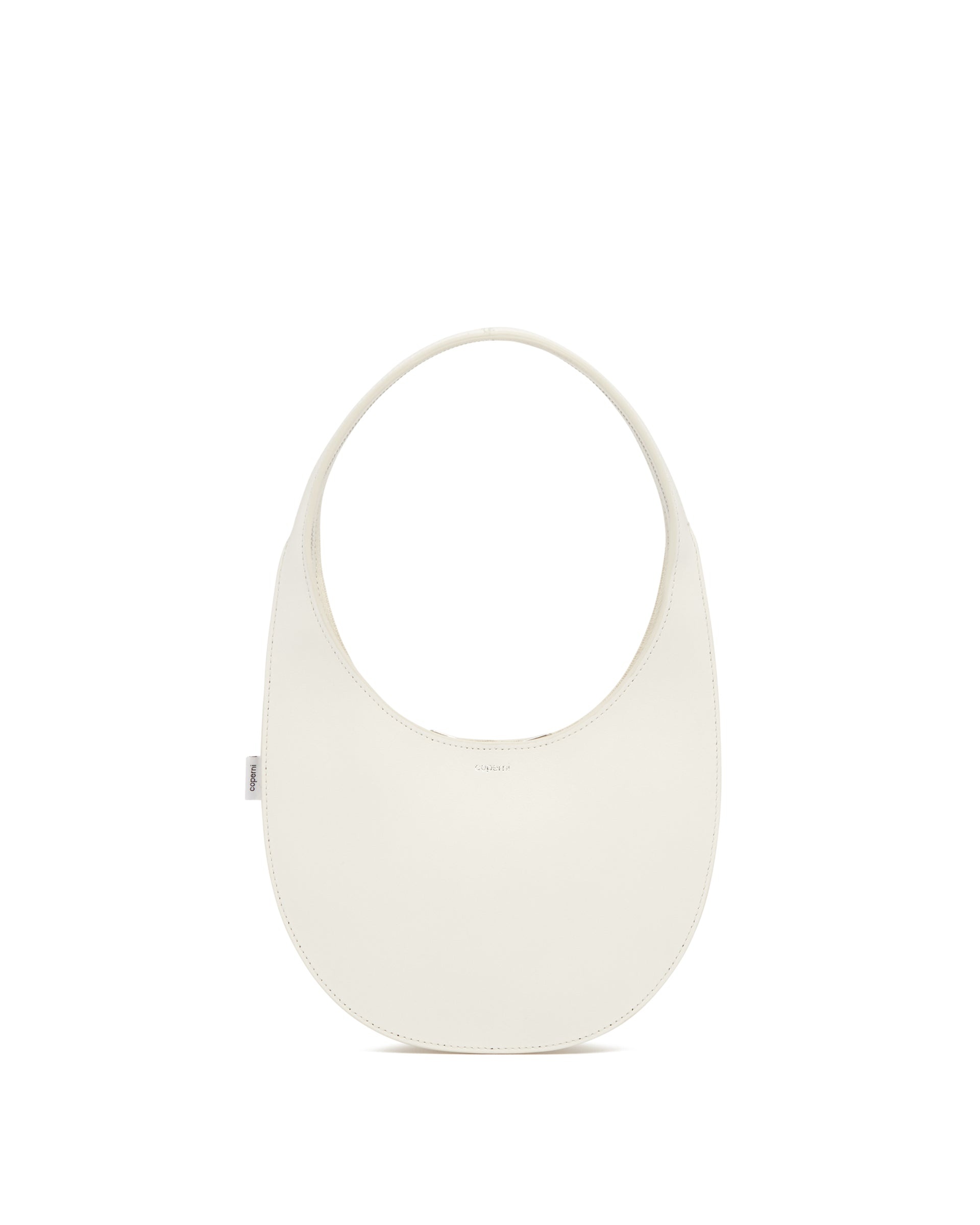 White Leather Double Swipe Bag - 1