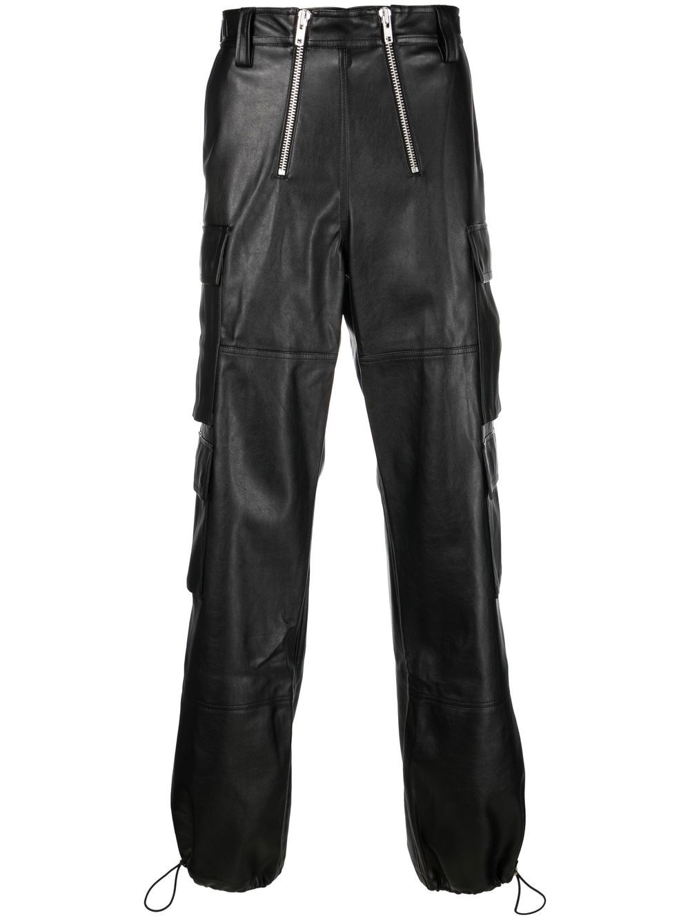 straight-leg biker trousers - 1