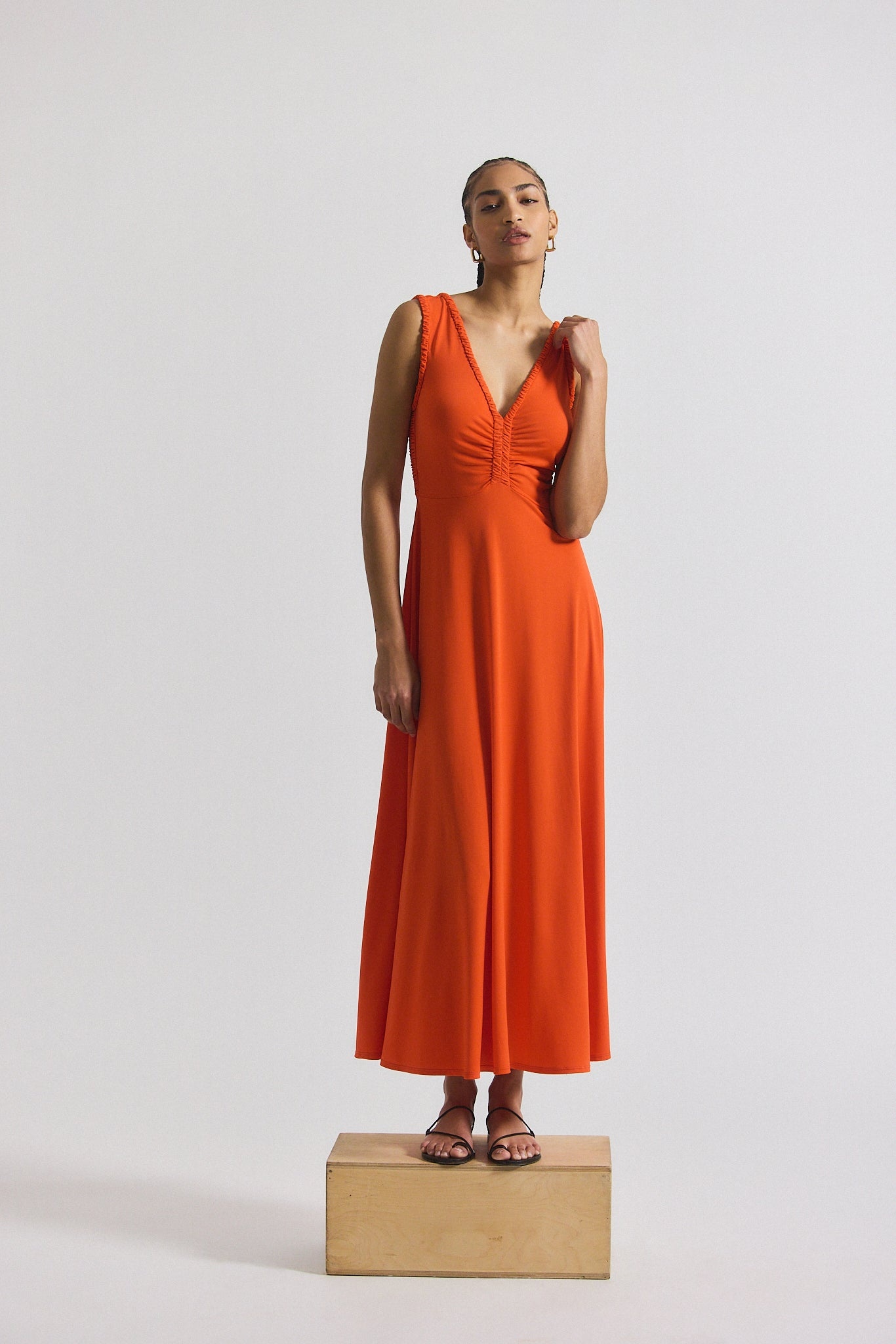 MISHA MATTE JERSEY RUCHED DRESS - 5