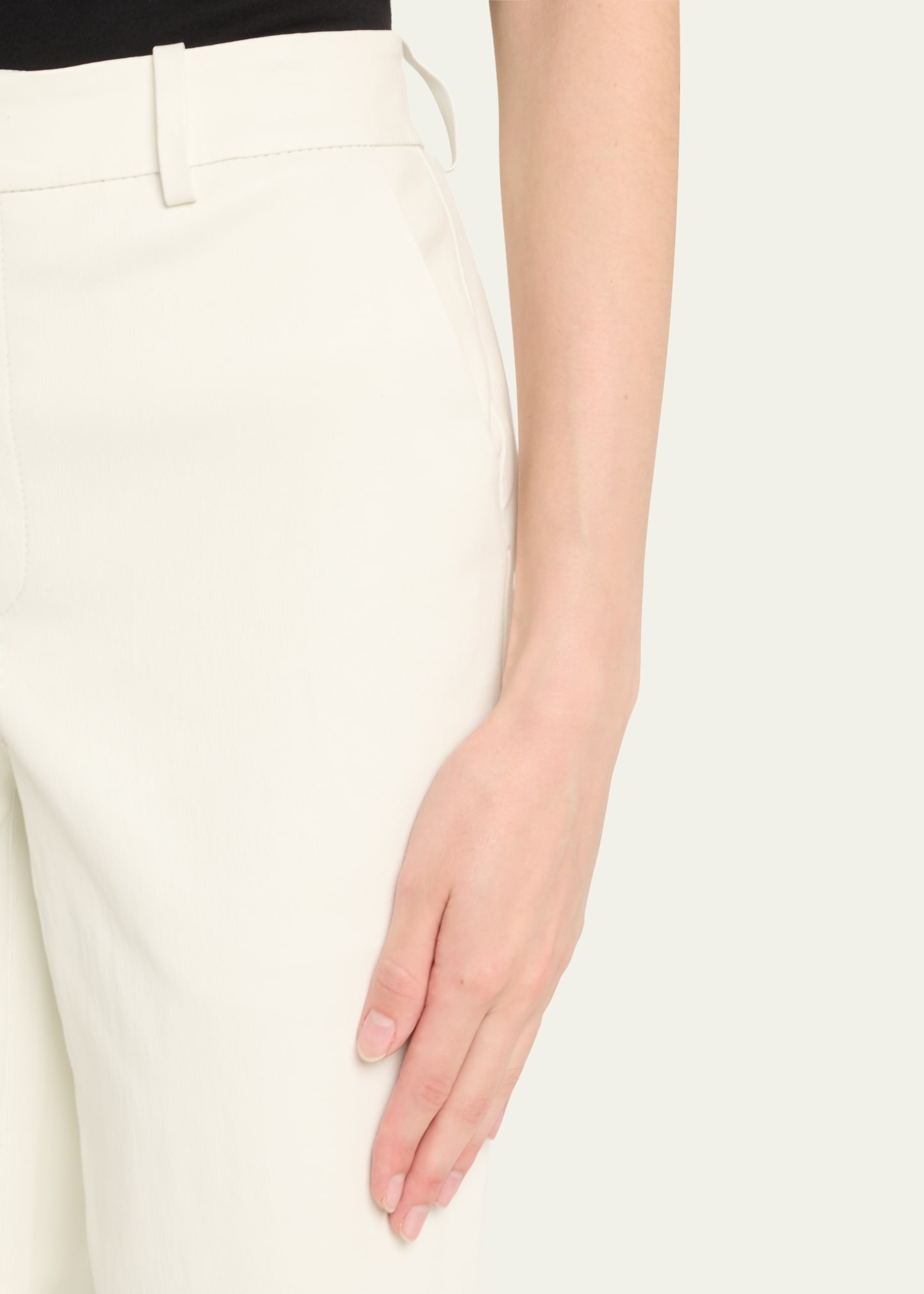Cropped Bootcut Leather Trousers - 5