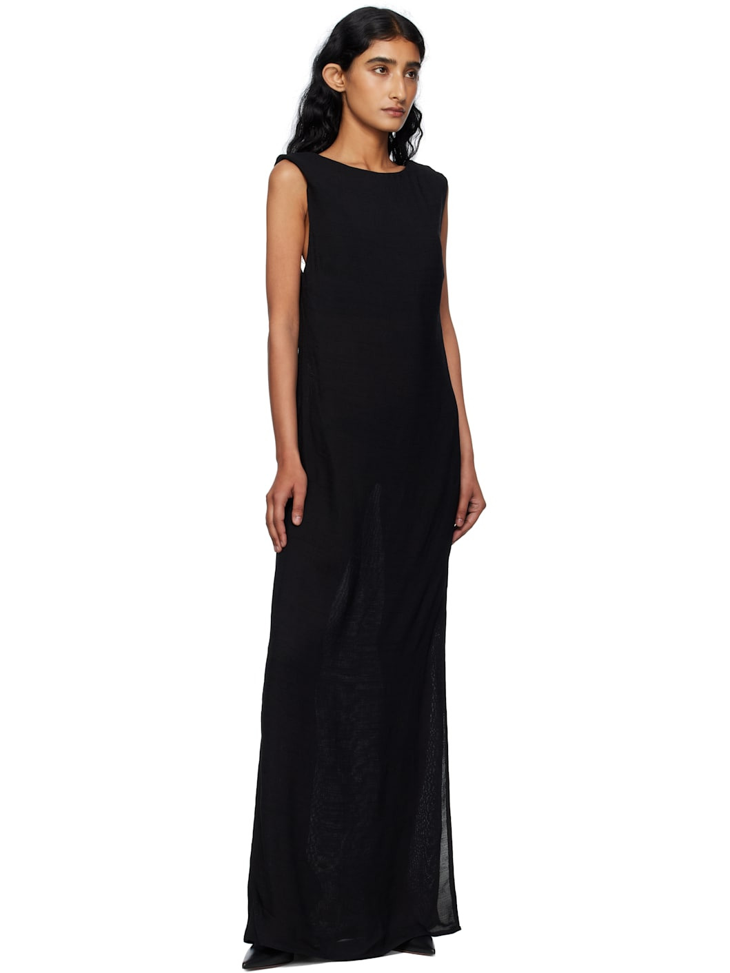 Black Cowl Back Maxi Dress - 4