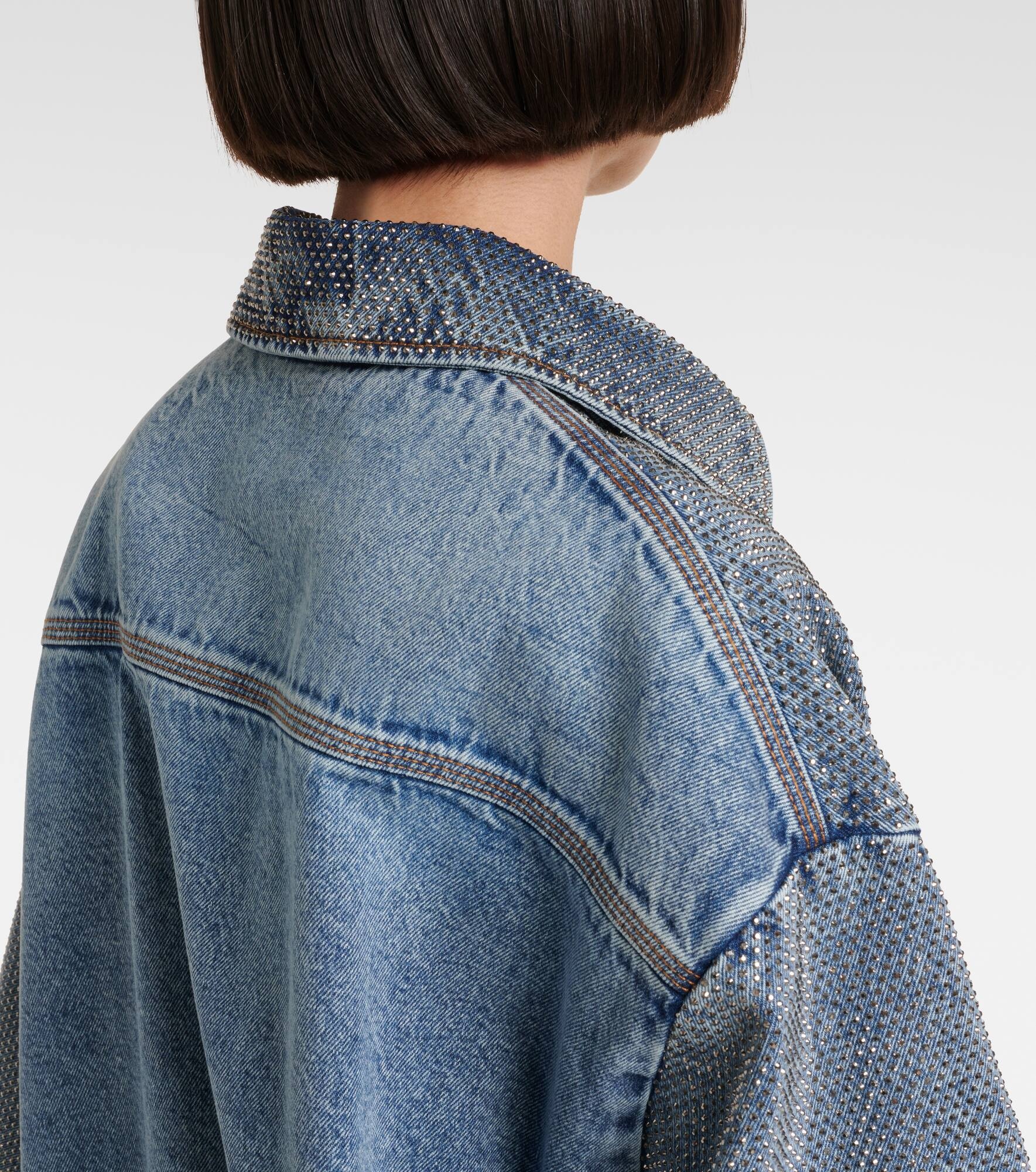 Hotfix embellished denim shirt - 6