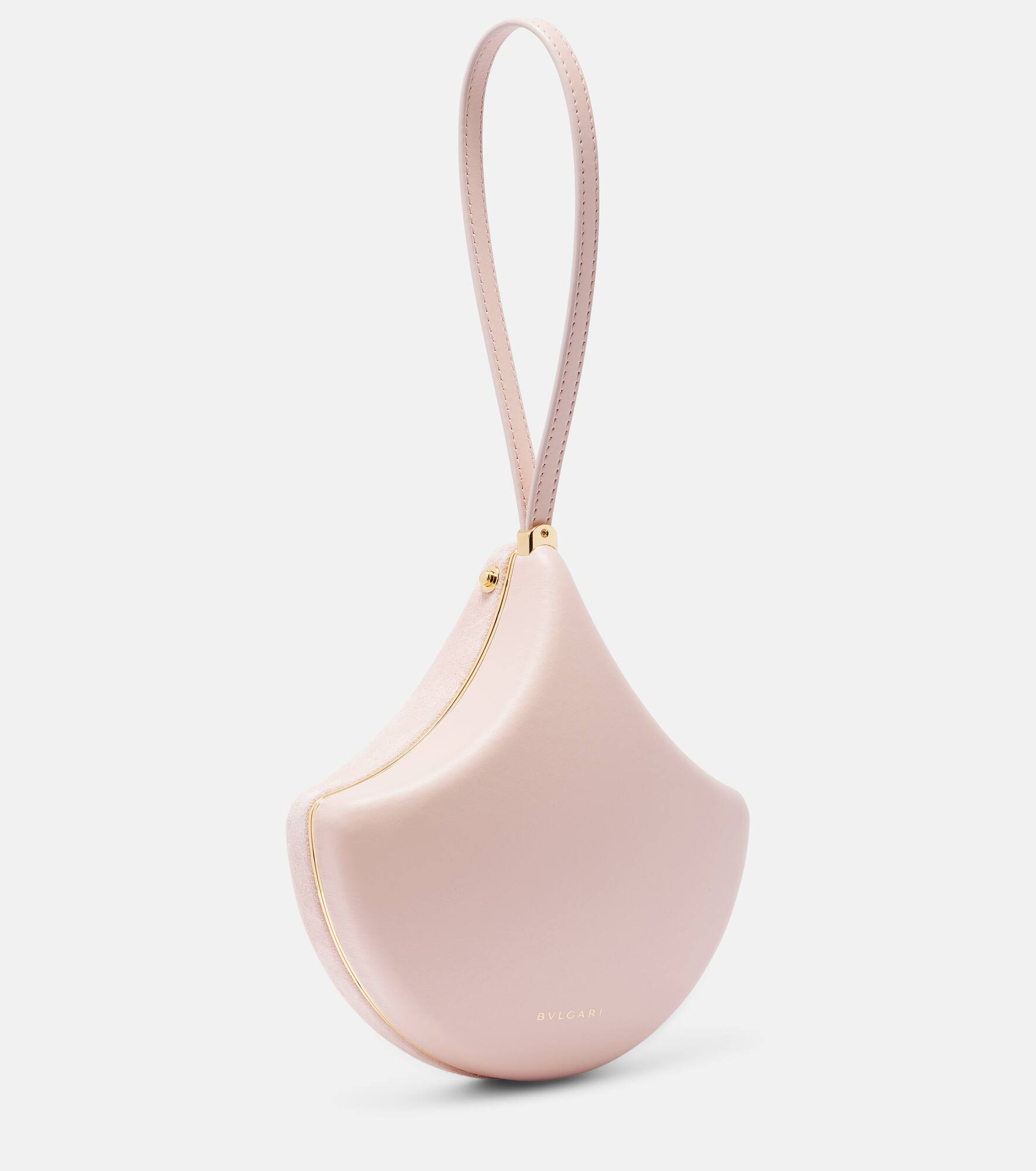 Gingko leather and suede clutch - 4