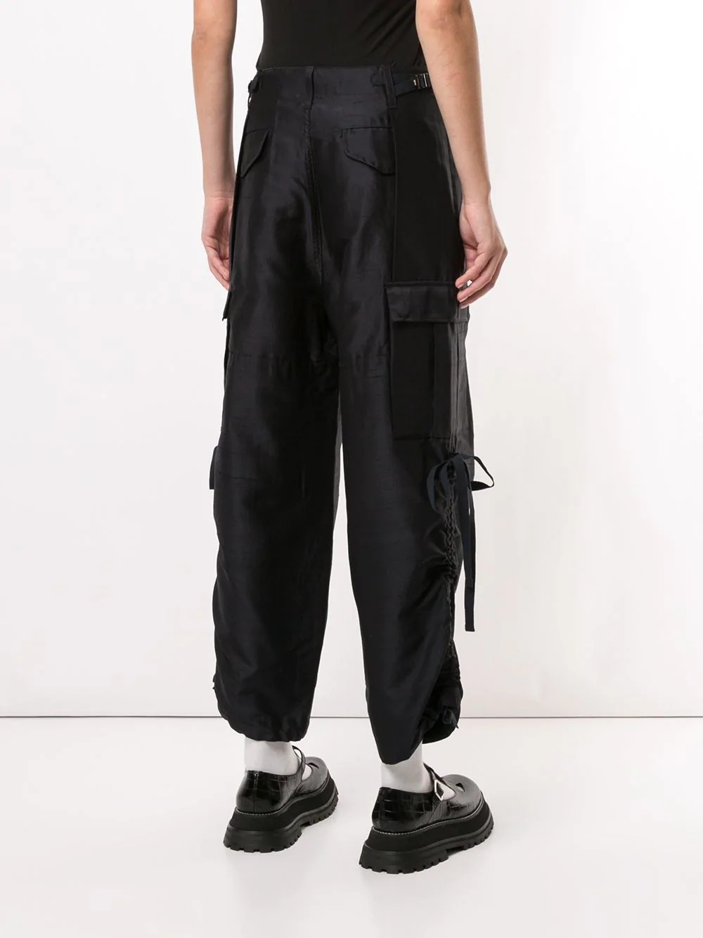 satin cargo trousers - 4