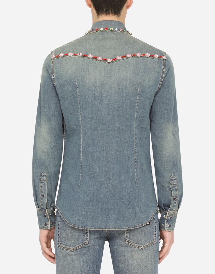 Denim shirt with crystal embellishment - 2