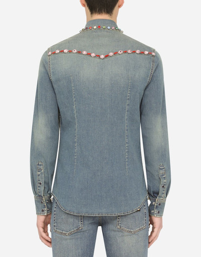 Dolce & Gabbana Denim shirt with crystal embellishment outlook