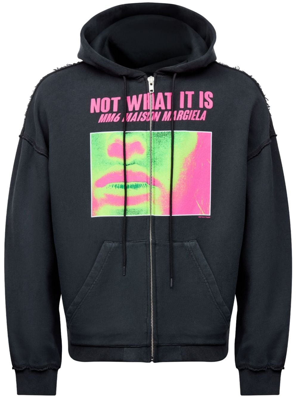 graphic-print cotton hoodie - 1