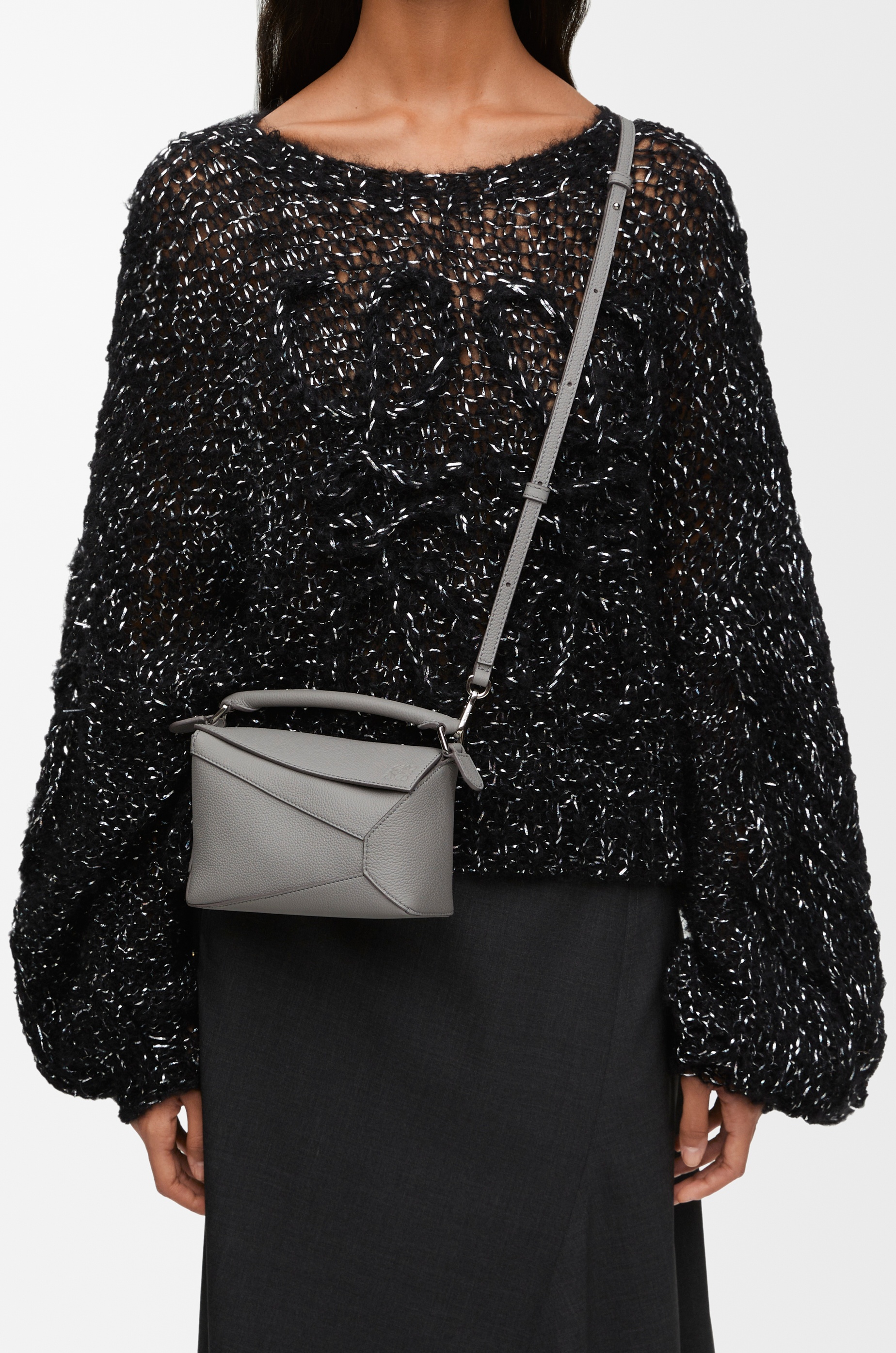 Mini Puzzle Edge bag in soft grained calfskin - 3