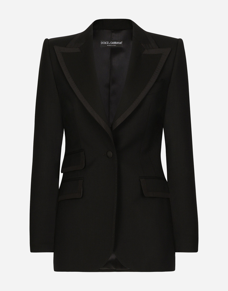 Single-breasted twill Turlington tuxedo jacket 1
