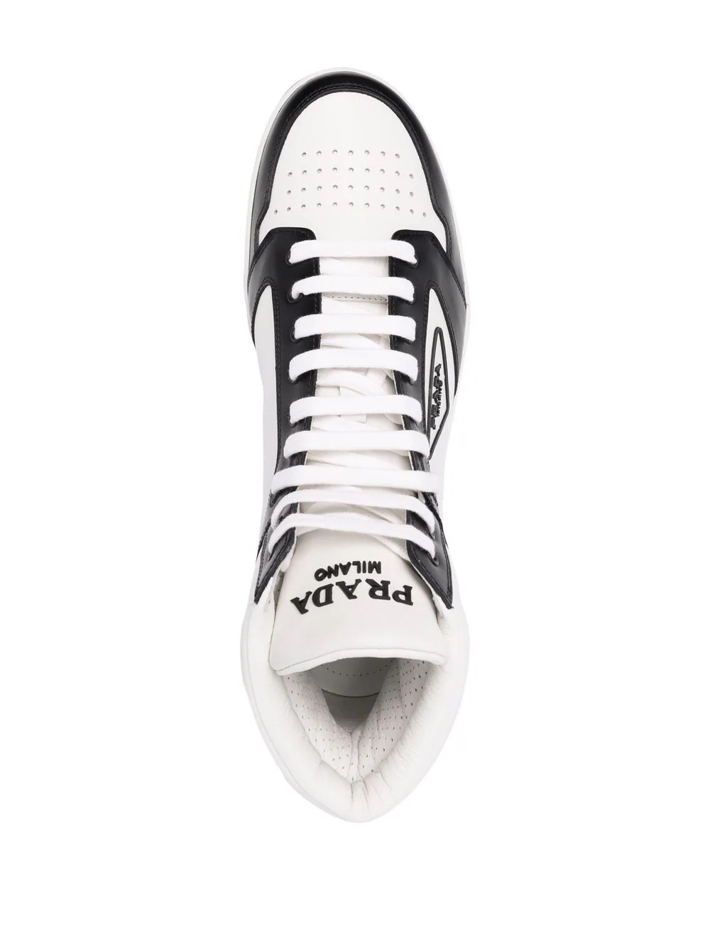 triangle-logo contrast-trim sneakers - 4