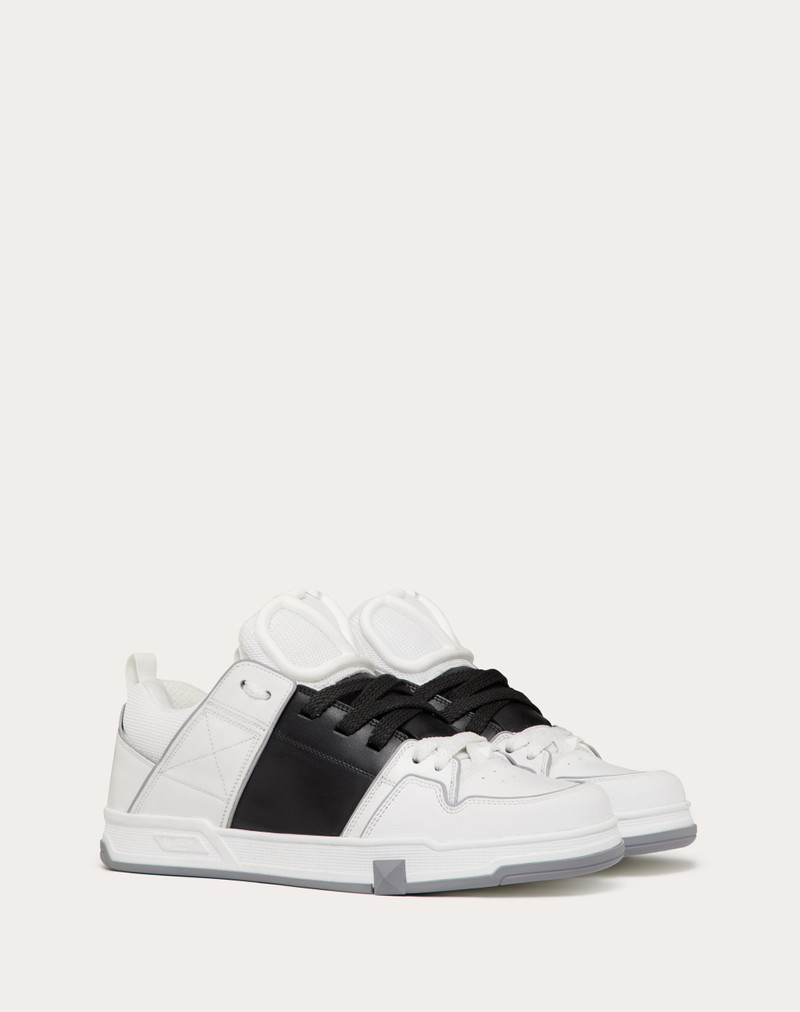 Valentino OPEN SKATE CALFSKIN AND FABRIC SNEAKER outlook