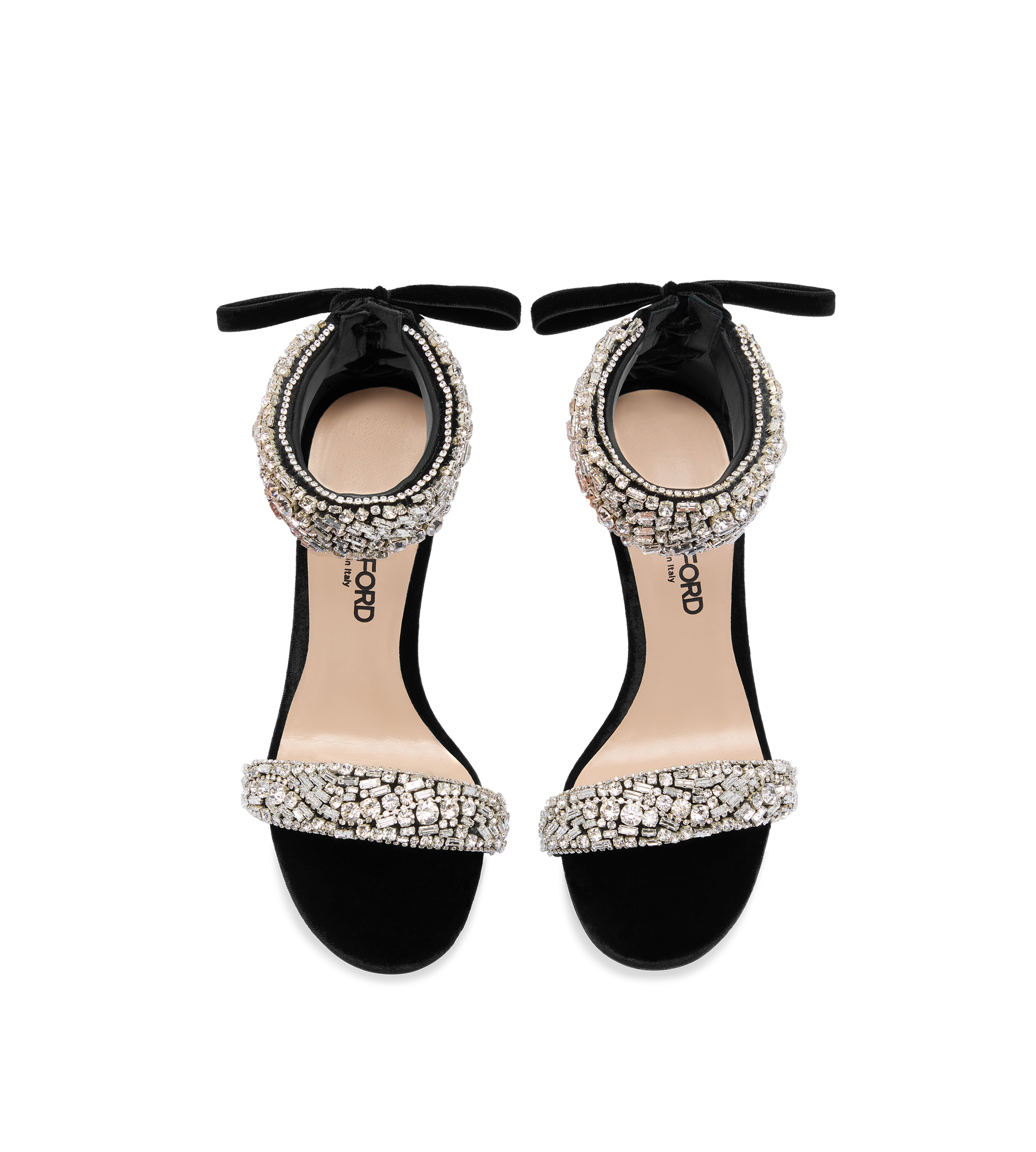CRYSTAL-EMBELLISHED VELVET EDIE SANDAL - 4