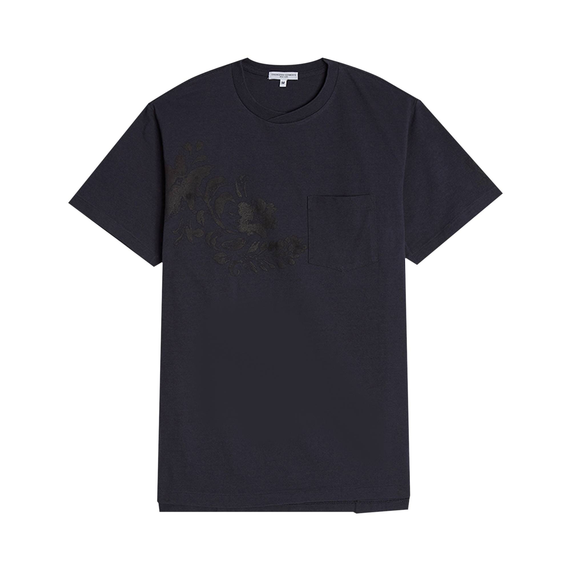 Engineered Garments Printed Cross Crew Neck T-Shirt 'Navy Floral' - 1