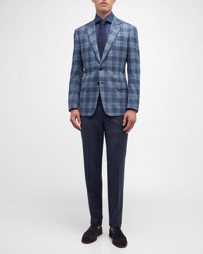 GIORGIO ARMANI Men's Soft Wool-Cashmere Plaid Sport Coat outlook