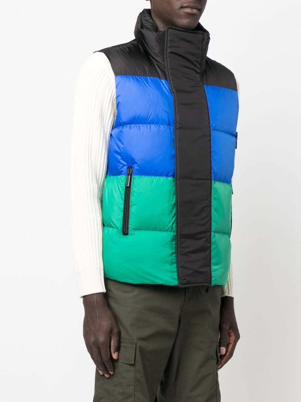 colour-block feather-down gilet - 3