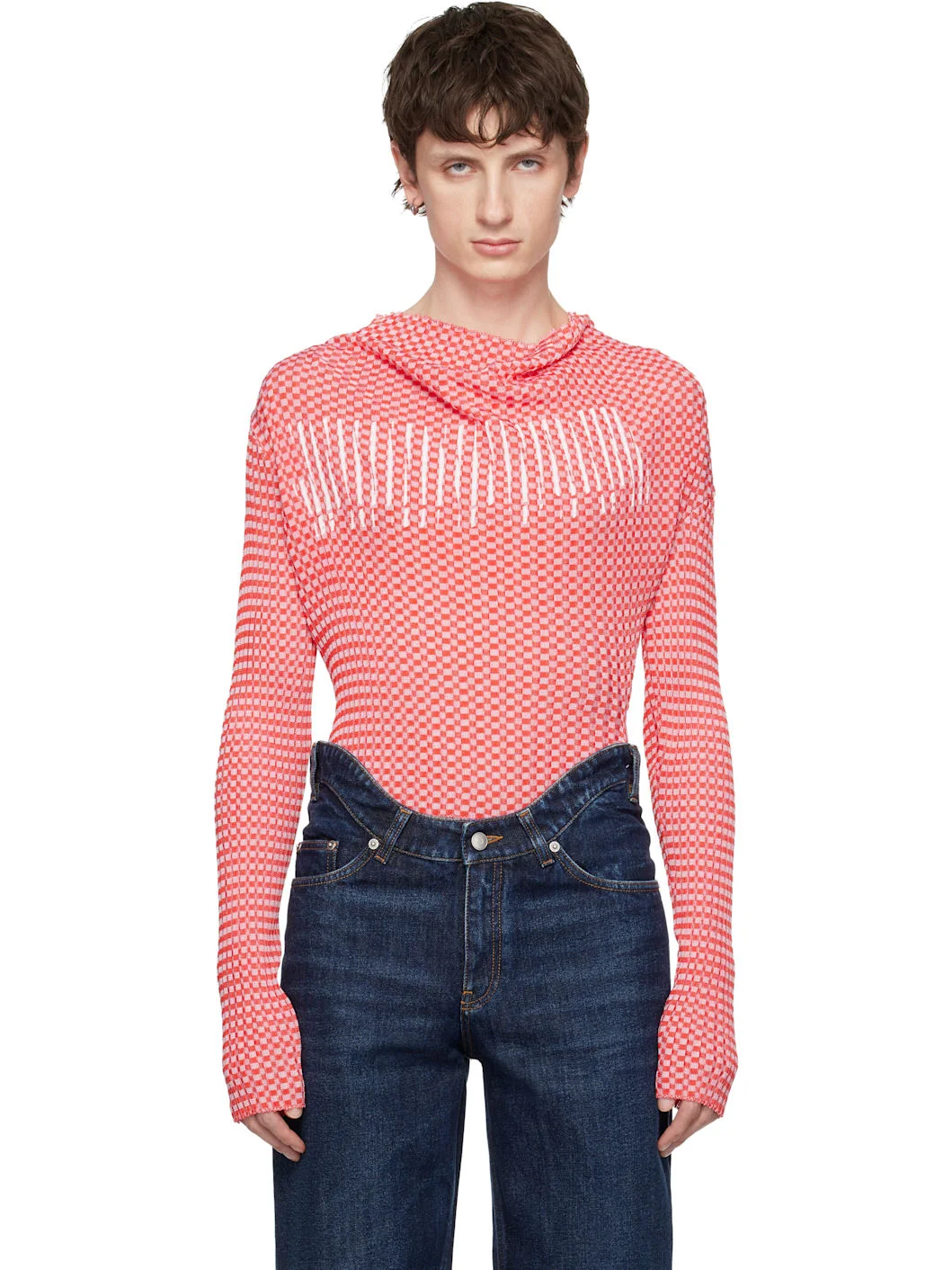 Red 'The Gingham' Turtleneck - 1