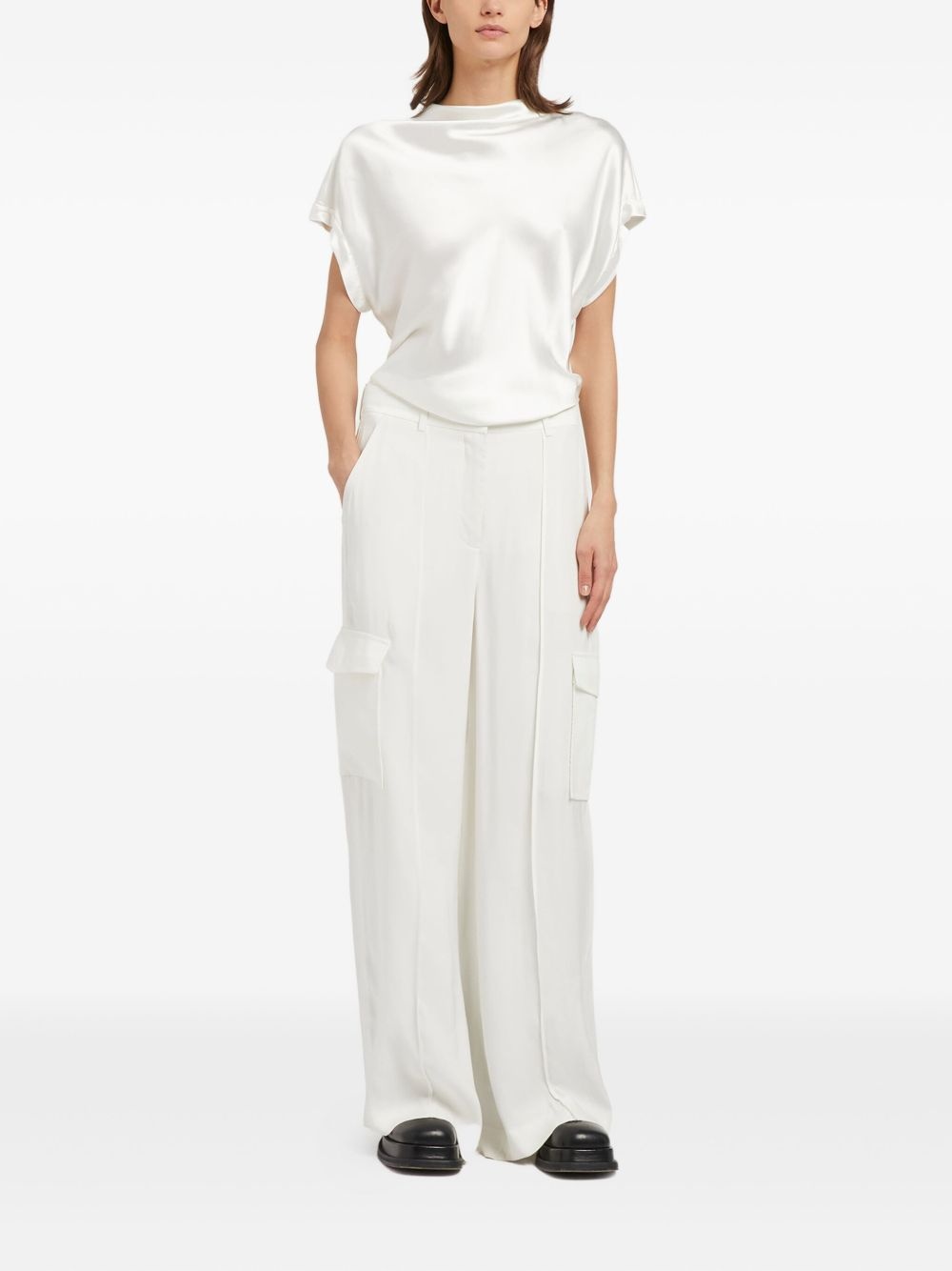mock-neck short-sleeve top - 2