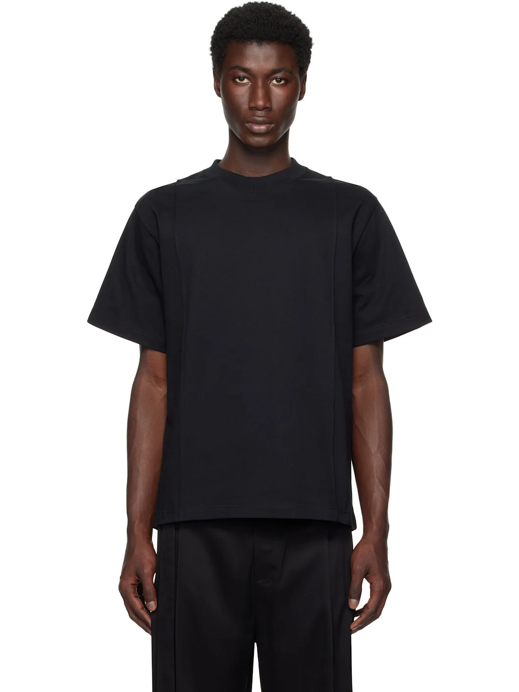 Black Creased Oversized T-shirt - 1