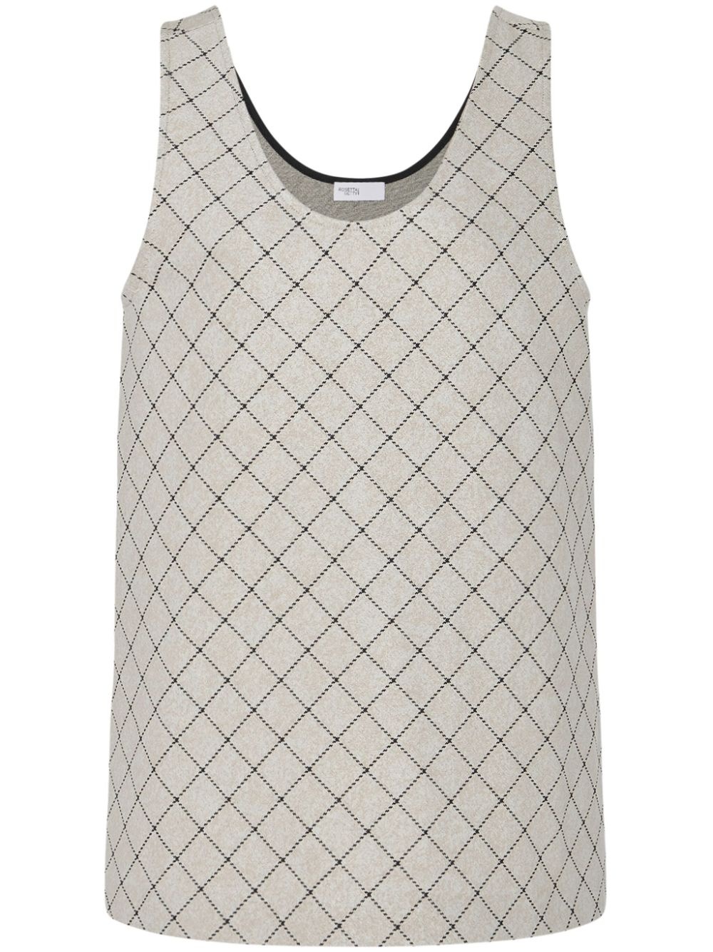 windowpane-print vest top - 1