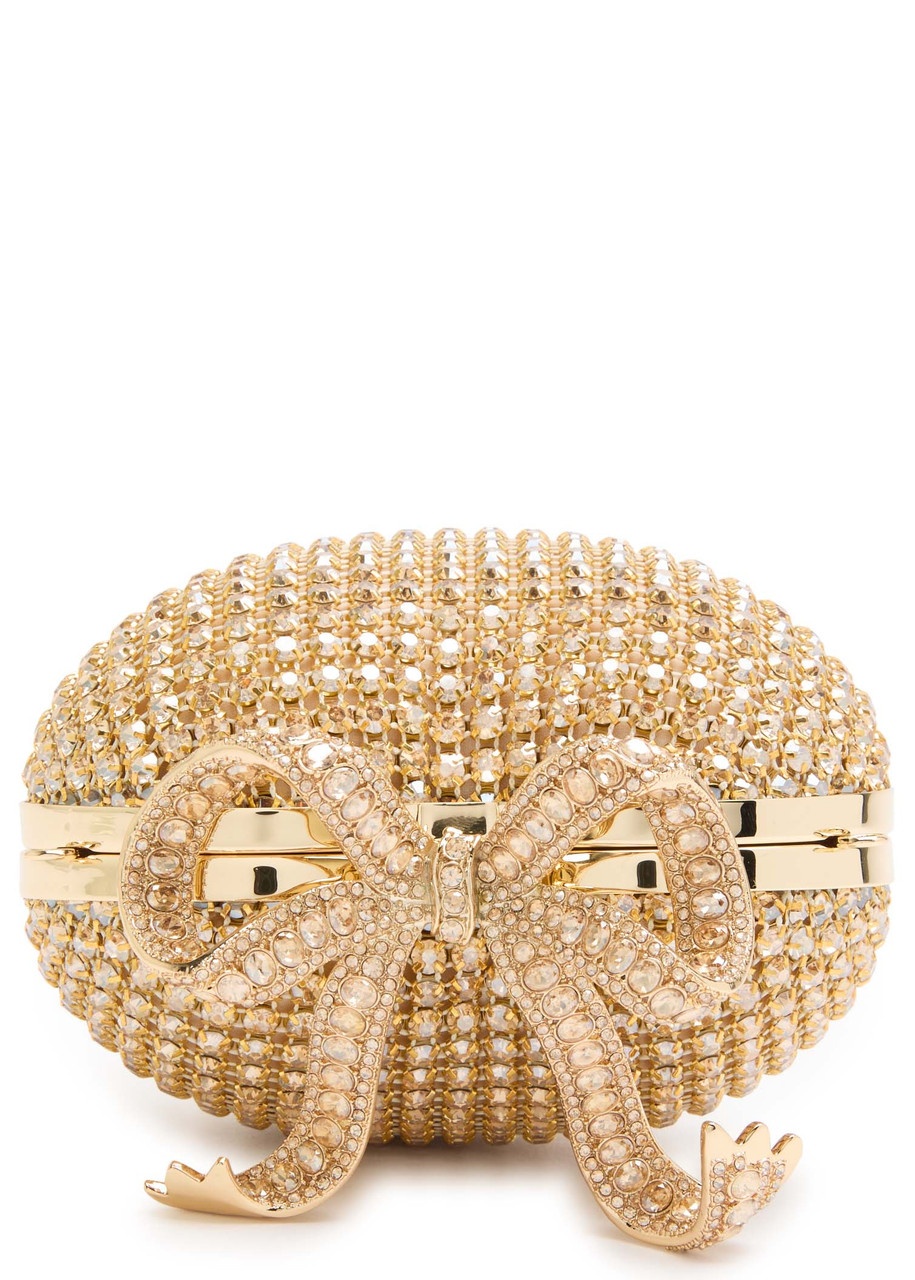 Self-portrait Heart Crystal-embellished Satin Clutch - 3