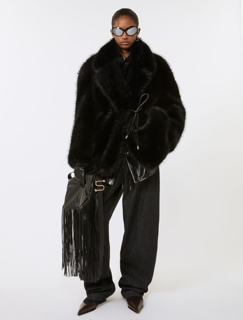 Sportmax Belted heavy jacket - BLACK outlook