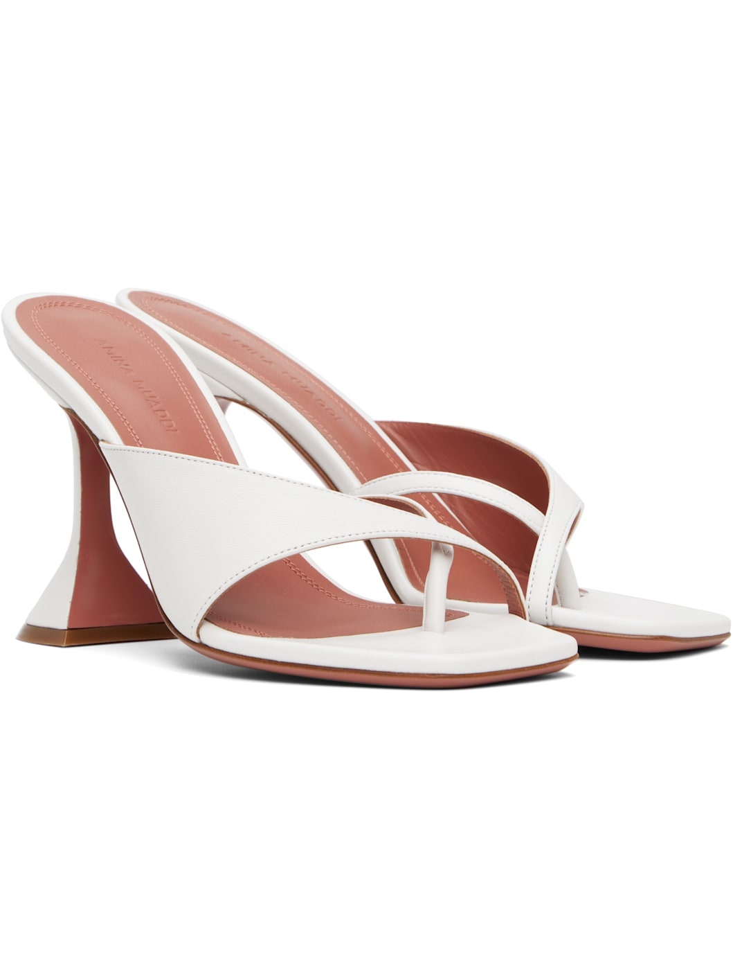 White Shiona Slipper Heeled Sandals - 4