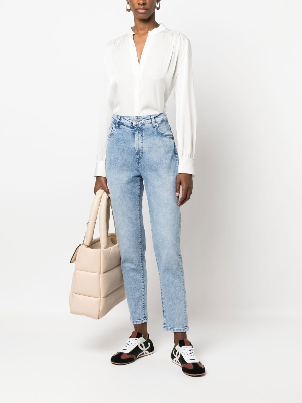 high-waisted cropped jeans - 2