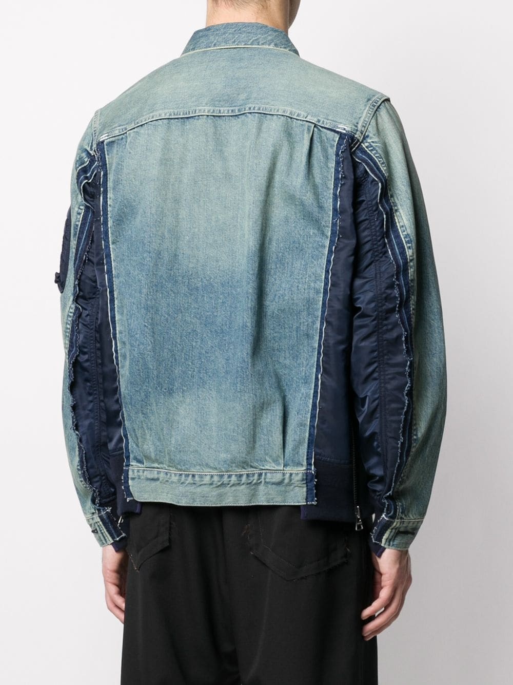 panelled denim jacket - 4