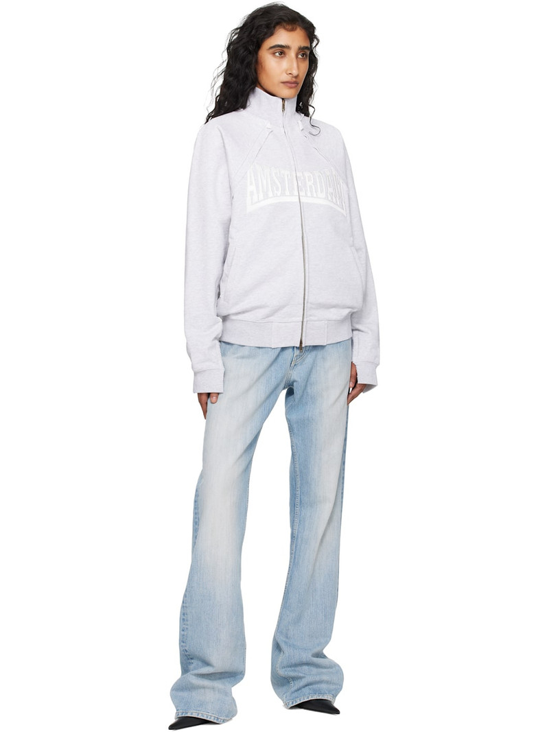 VETEMENTS Gray Patched Zip-Up Jacket outlook
