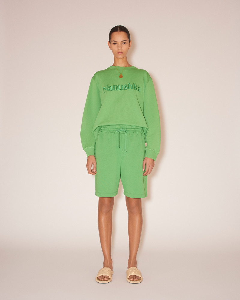 Nanushka DOXXI - Organic cotton shorts - Green outlook