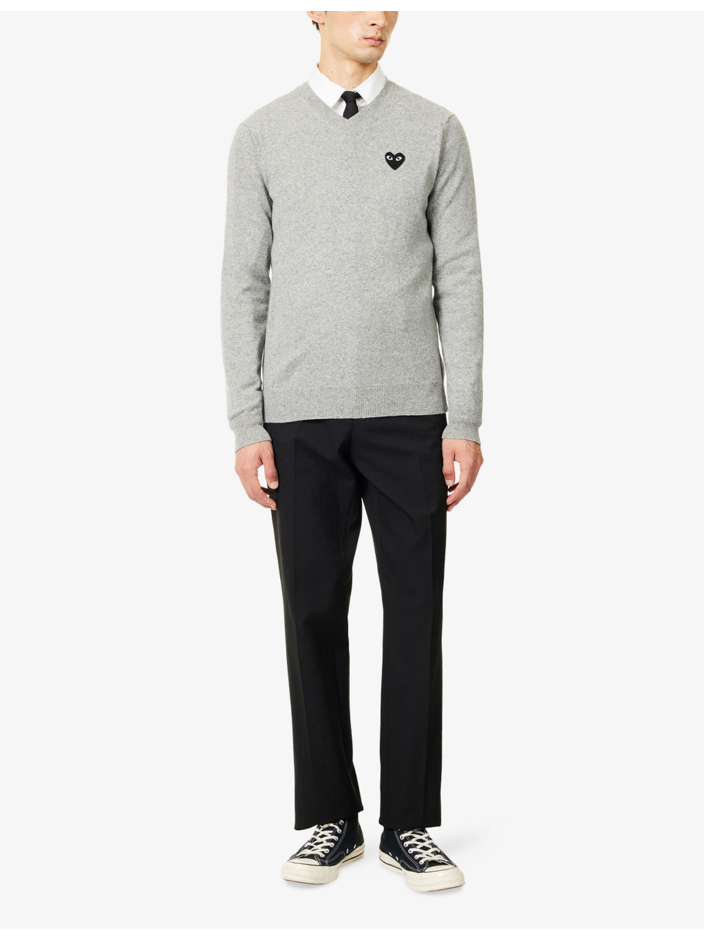 Logo-Patch Long-Sleeve Wool Sweater - 2