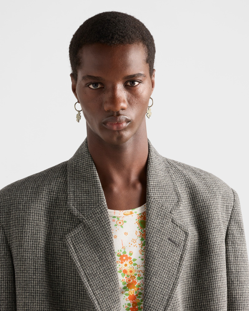 Prada Metal hoop earrings with charm outlook
