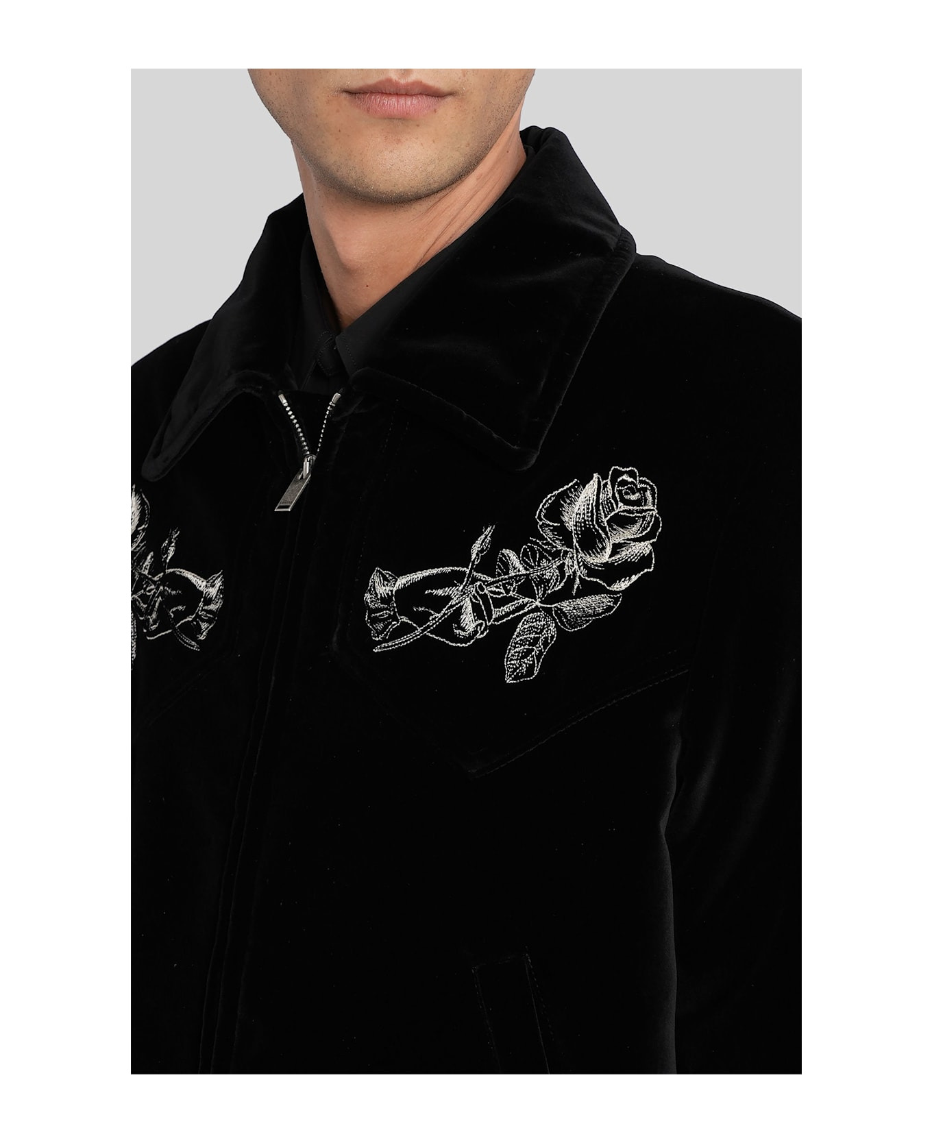 Casual Jacket In Black Cotton - 5