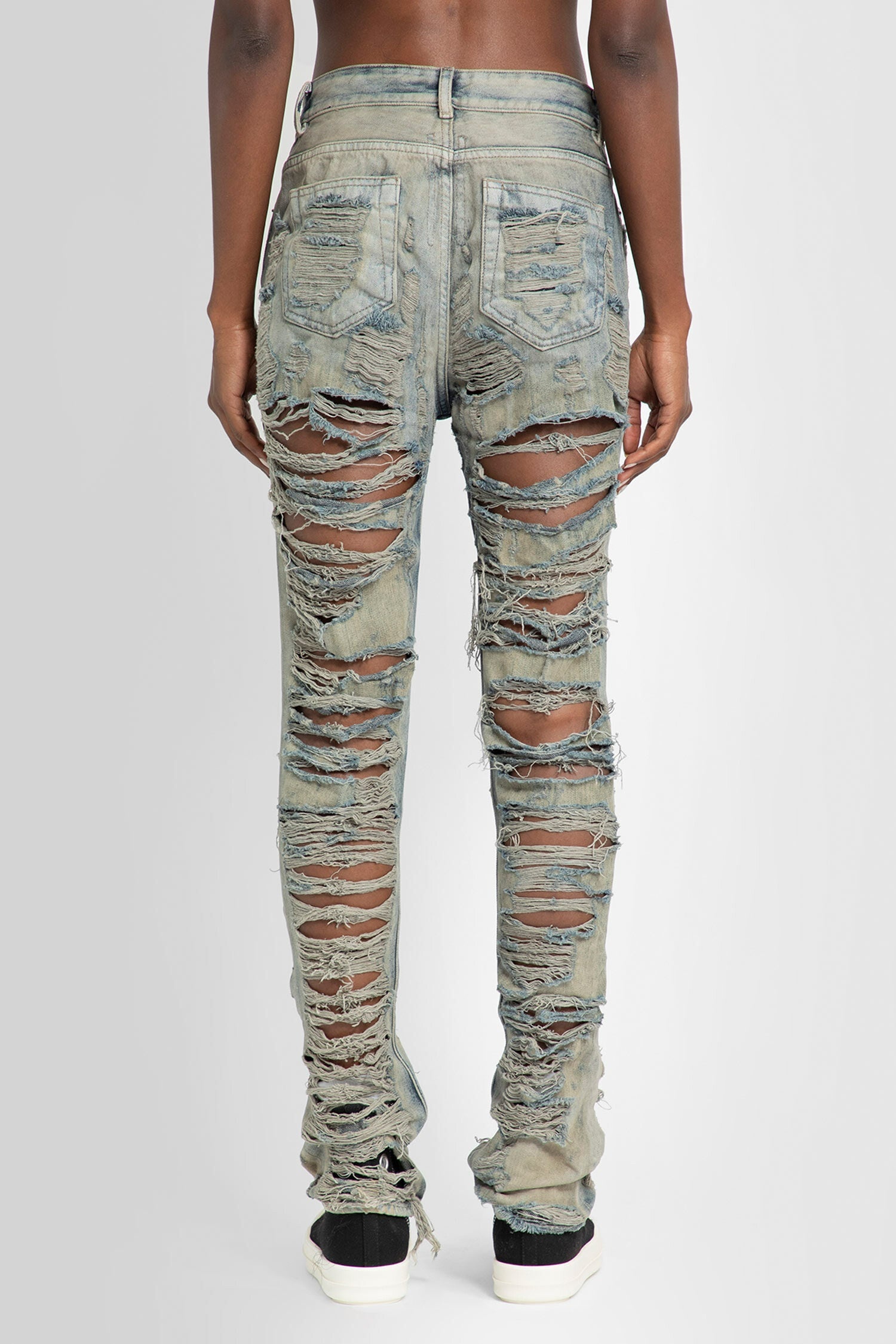 RICK OWENS WOMAN GREY JEANS - 4