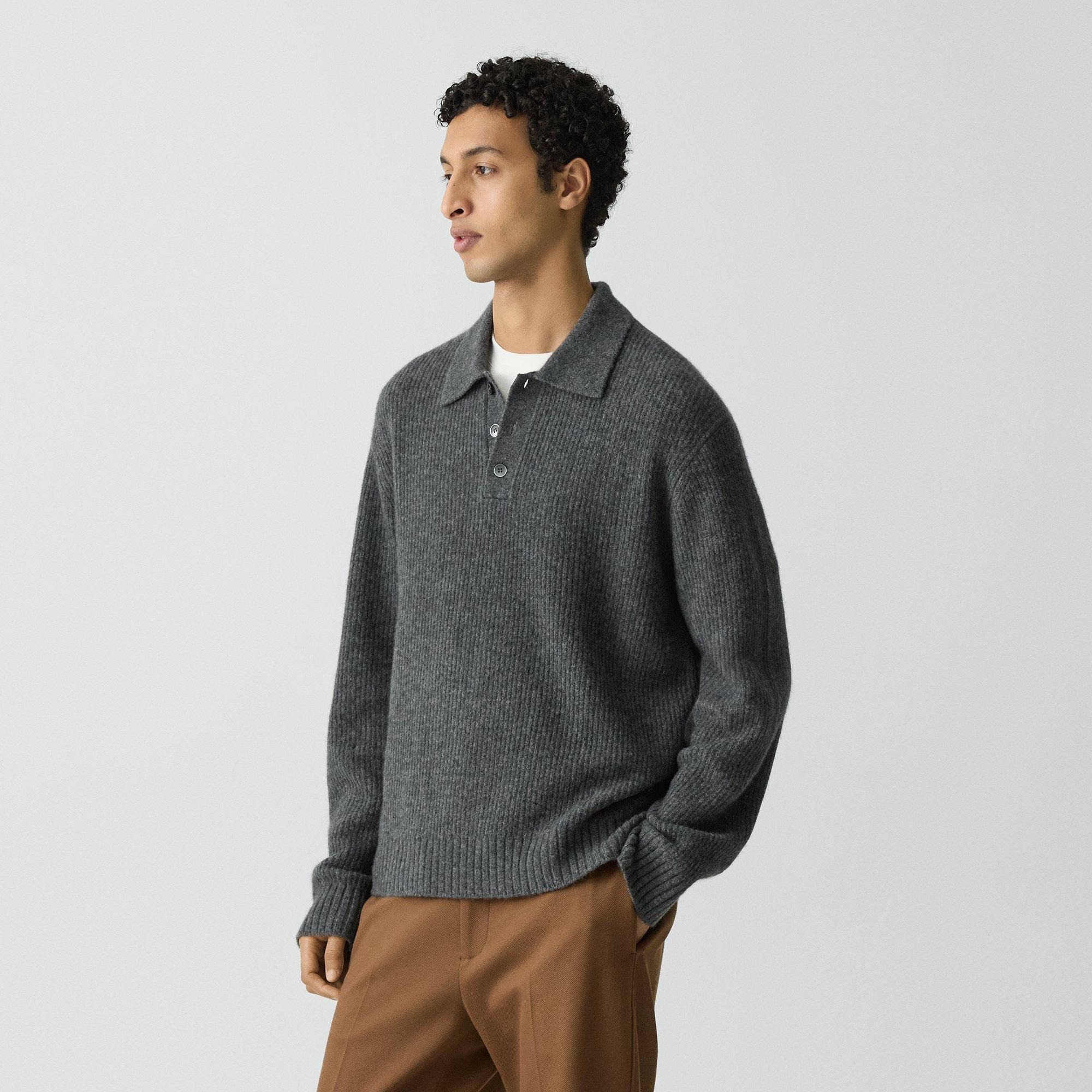 Relaxed Polo Sweater in Astor Wool - 3
